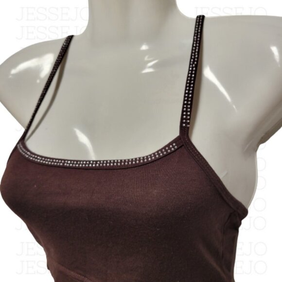 BROWN Sequin Spaghetti Strap Tube Top or Bandeau One Size - New - Picture 4 of 10